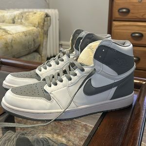 Nike Air Men’s Jordan 1 High Top Gray and White